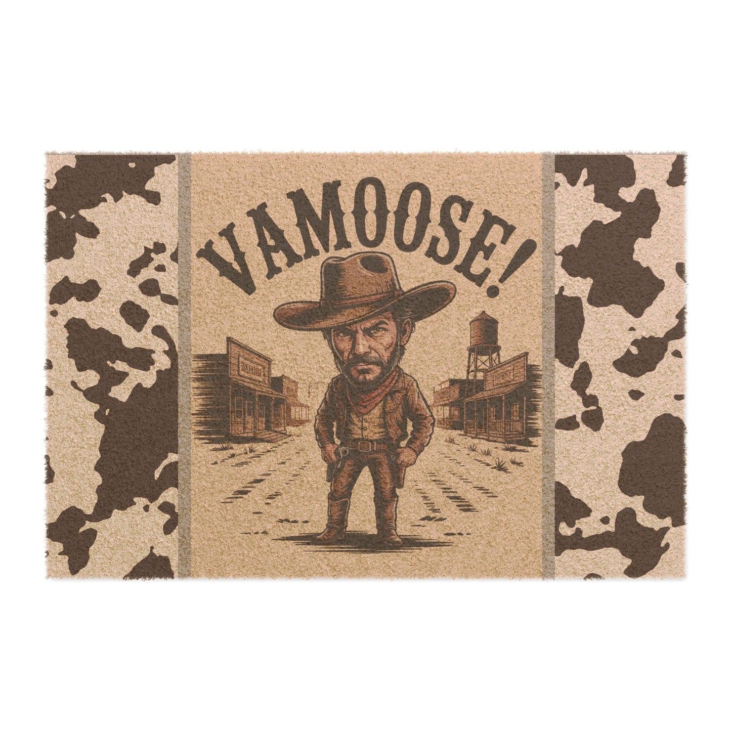 Western-themed Doormat with 'VAMOOSE!' Design, Rustic Entryway Mat, Cowboy Welcome Mat, Funny Home Décor, Cowboy Inspired Gift