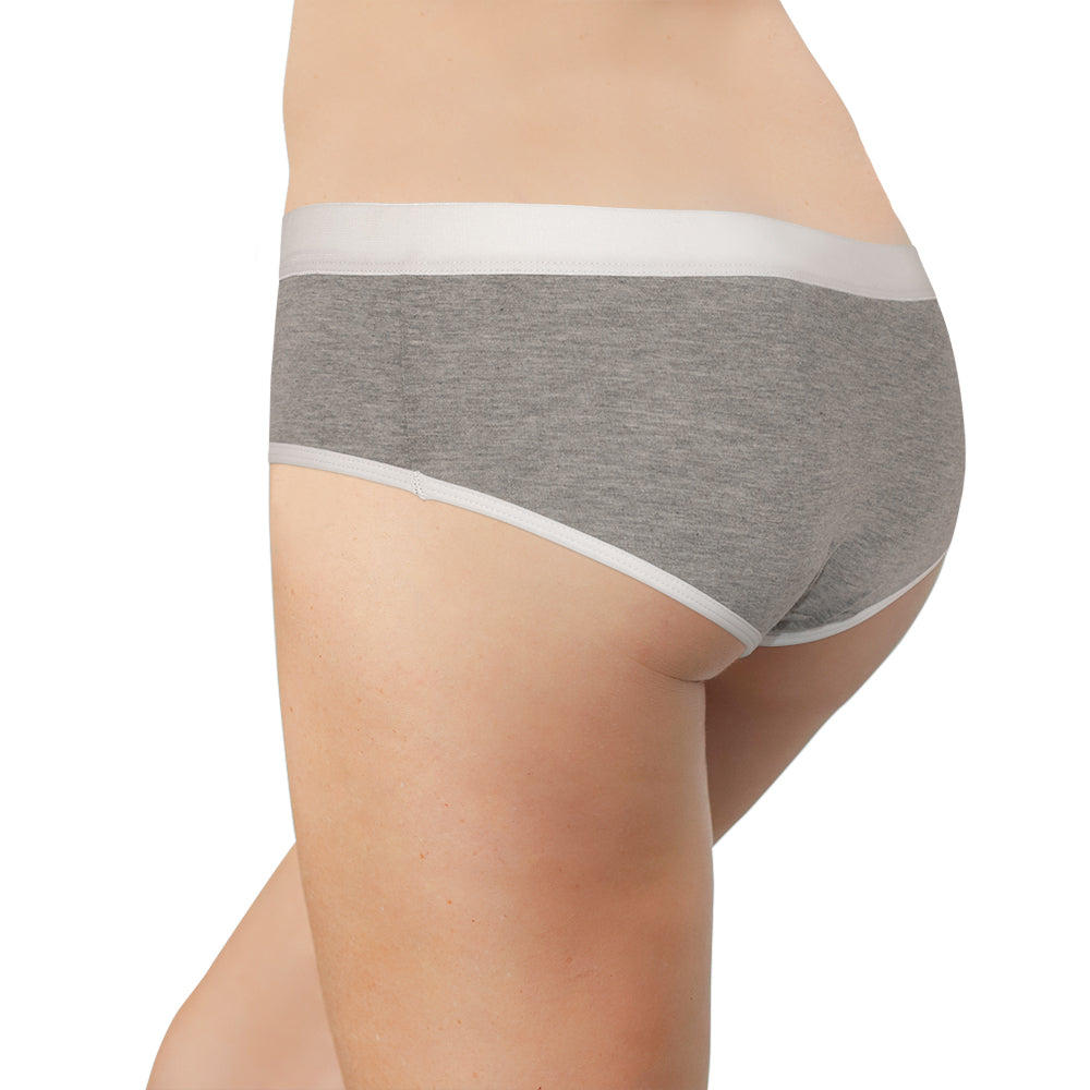 Retro Boyshort-Style Brief in Heather Gray