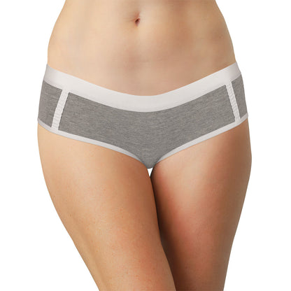 Retro Boyshort-Style Brief in Heather Gray