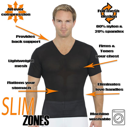 Insta Slim I.S.Pro USA Power Mesh Compression V-Neck 180VS0001