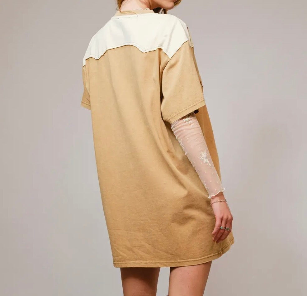 The Wild West Rodeo Embroidered T-Shirt Dress