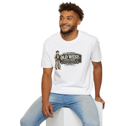 Harker's Old West T-Shirt – “Harker’s Old West Lives Here” Vintage Western Tee
