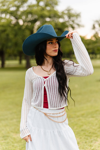 Wren Merino Wool Cowboy Hat - Peacock Blue