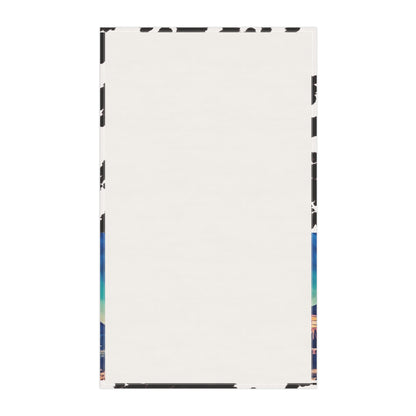Cowhide Saloon Tea Towel — Western Saloon Kitchen Towel with Vintage Wagon Design