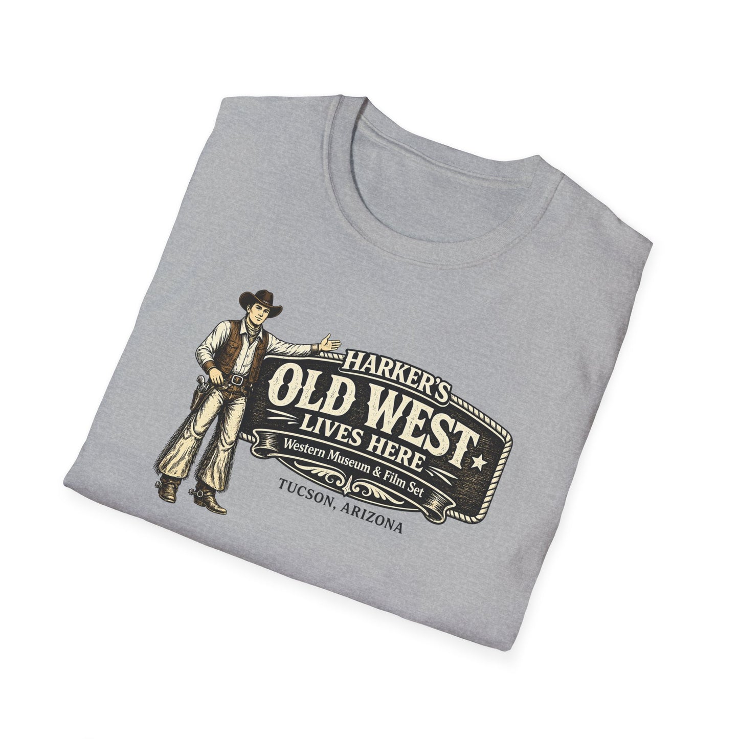 Harker's Old West T-Shirt – “Harker’s Old West Lives Here” Vintage Western Tee