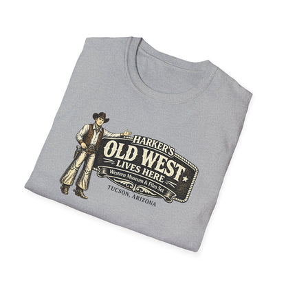 Harker's Old West T-Shirt – “Harker’s Old West Lives Here” Vintage Western Tee