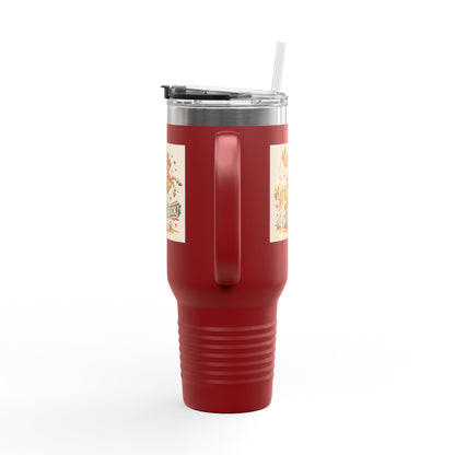 Wild As Heck 40oz Insulated Travel Mug — Retro Rodeo Horse Design