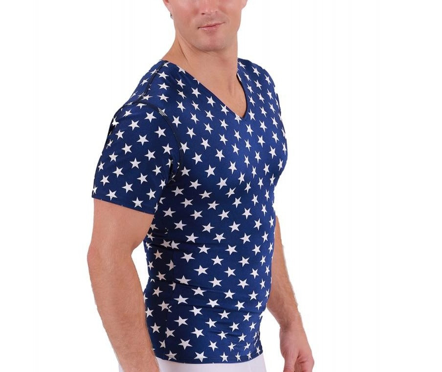 Insta Slim Big and Tall Stars Activewear Short Sleeve V-neck 4VAT001BT