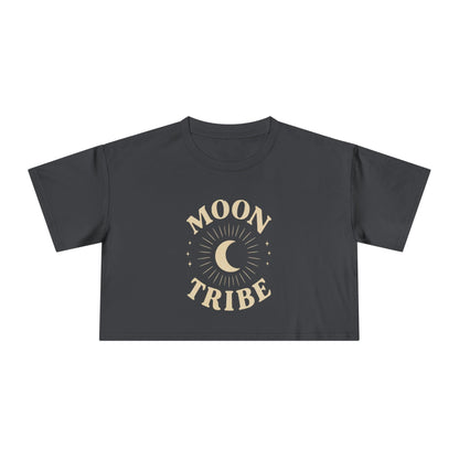 Moon Tribe Crop Tee — Celestial Women's Graphic Shirt