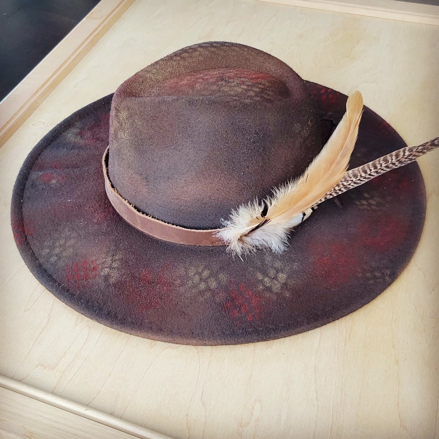 CUSTOM Hand-Painted Cowgirl Western Boho Hat A111