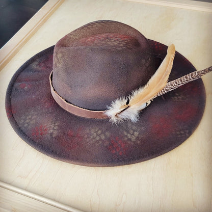 CUSTOM Hand-Painted Cowgirl Western Boho Hat A111