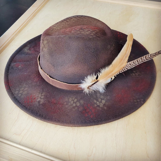 CUSTOM Hand-Painted Cowgirl Western Boho Hat A111
