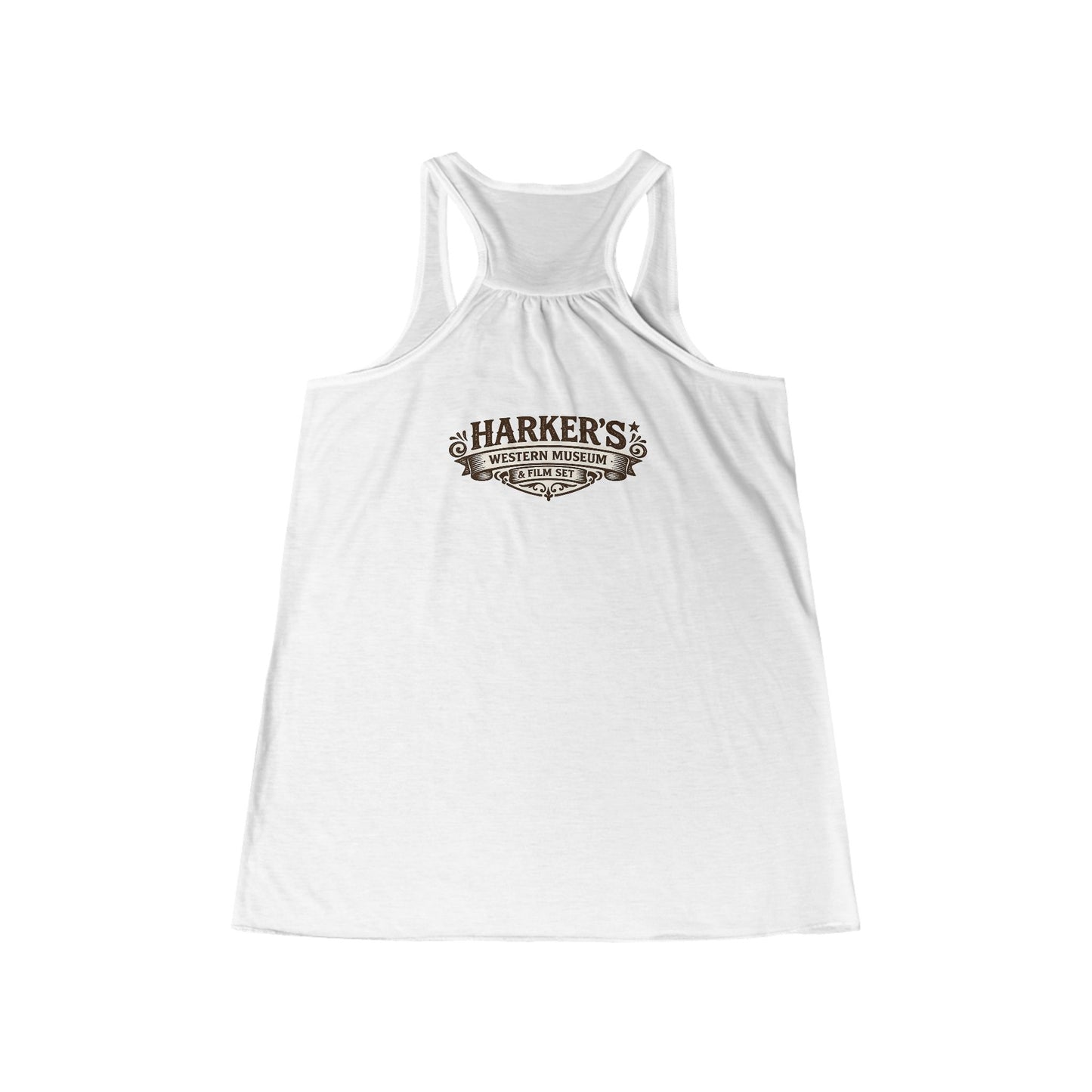 Harker's Western Saloon Women's Racerback Tank — Vintage Cowboy Bar Logo