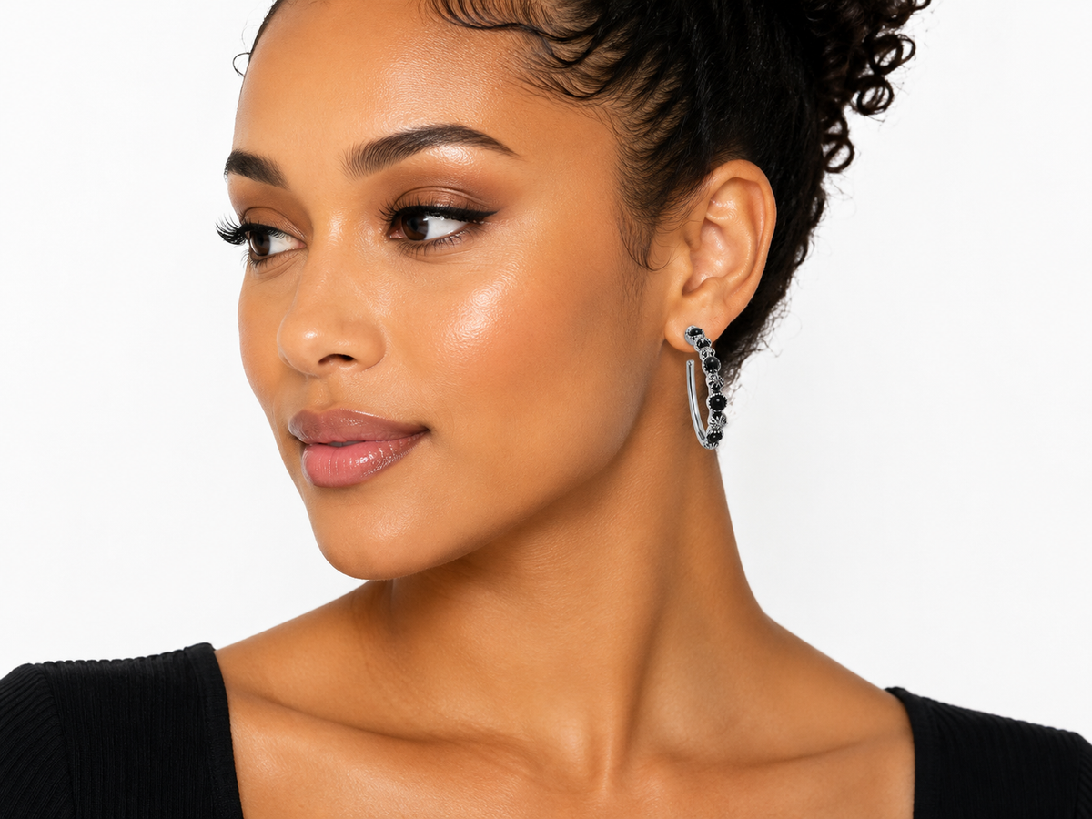 Gem Illusions™ Midnight Prairie Hoops