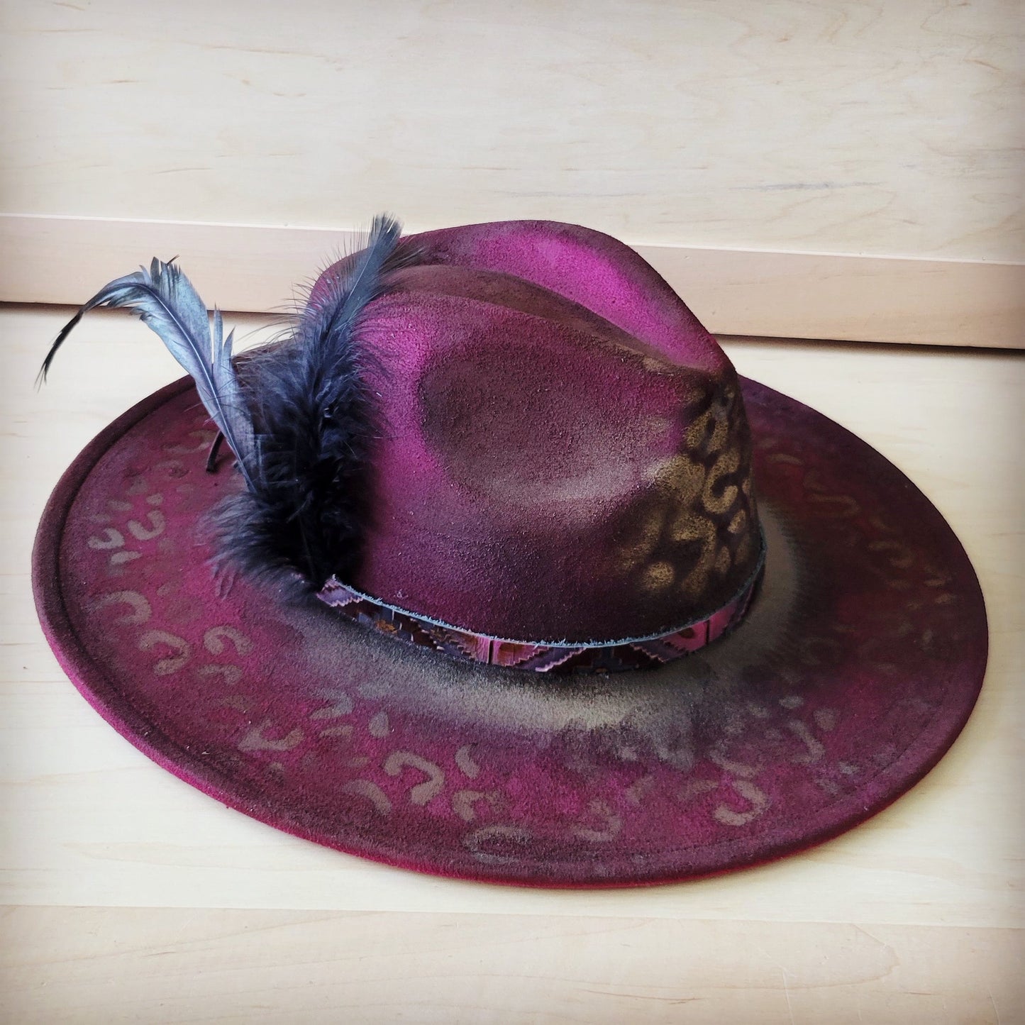 CUSTOM Hand-Painted Cowgirl Western Boho Hat A123