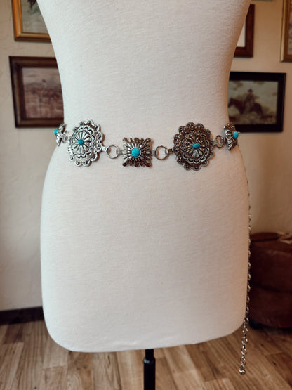 The Stevie Concho Belt in Silver