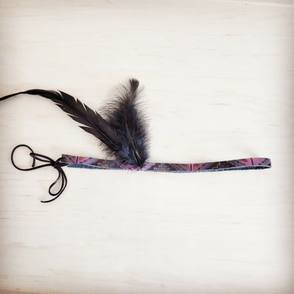 Genuine Leather Magenta Navajo w/ Black Feathers 954w