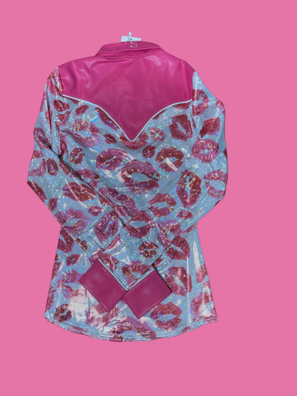 Girls Smooch & Spur Western Pearl Snap Rodeo Shirt