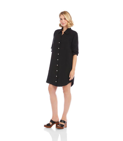 Ruched Sleeve Shirtdress