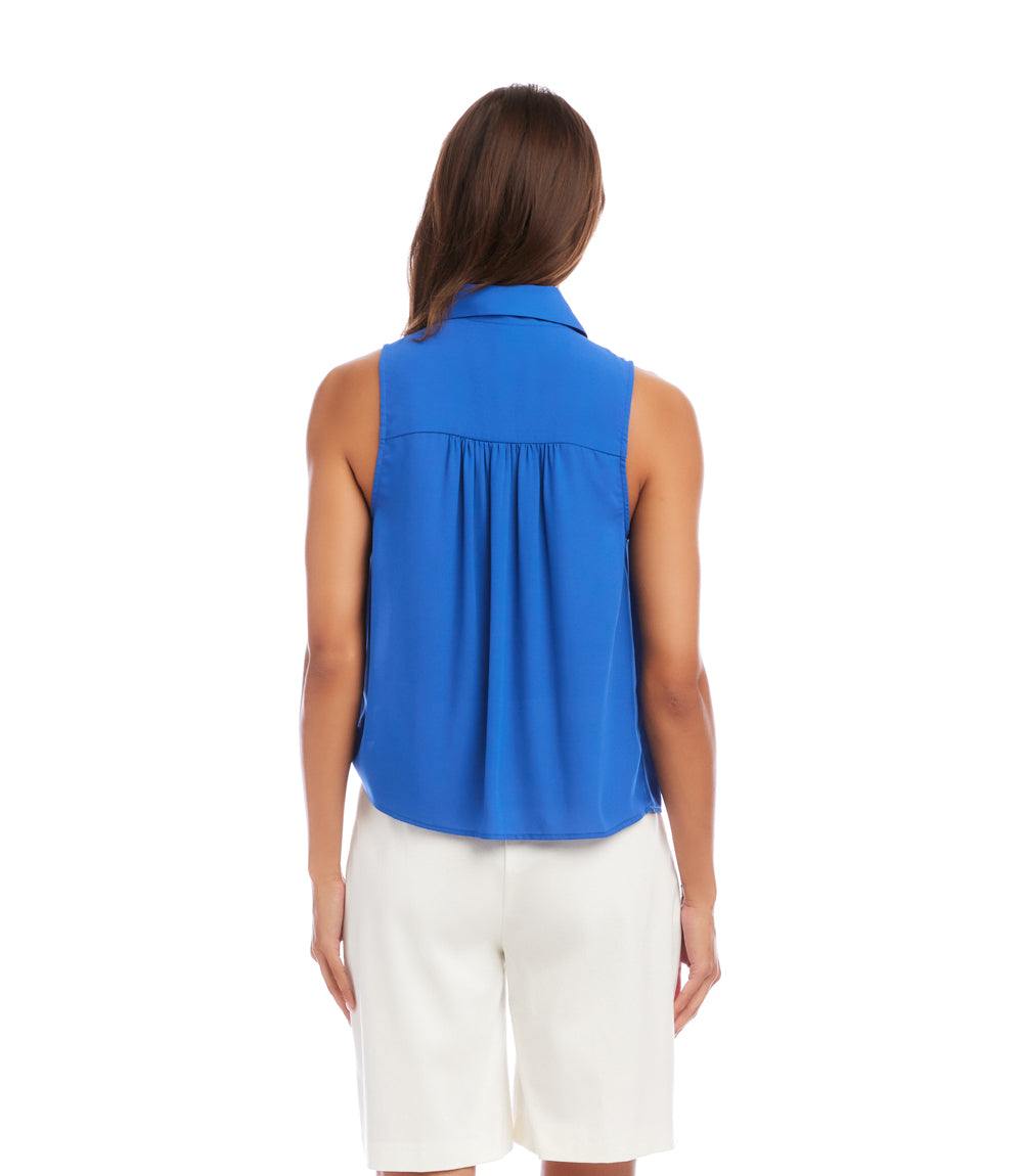 Sleeveless Tie-Front Top