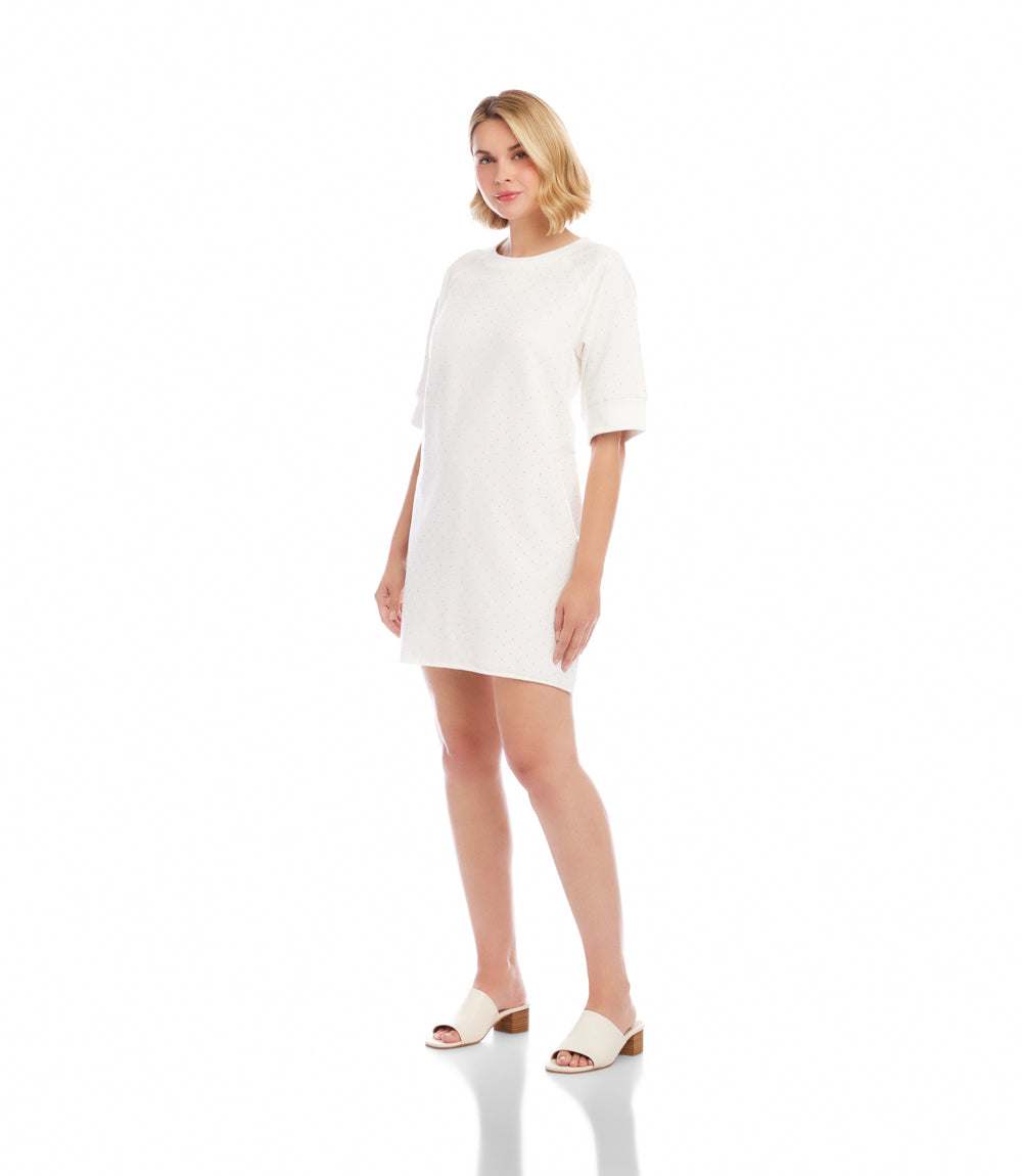 Raglan Sleeve Embellished Knit Dress