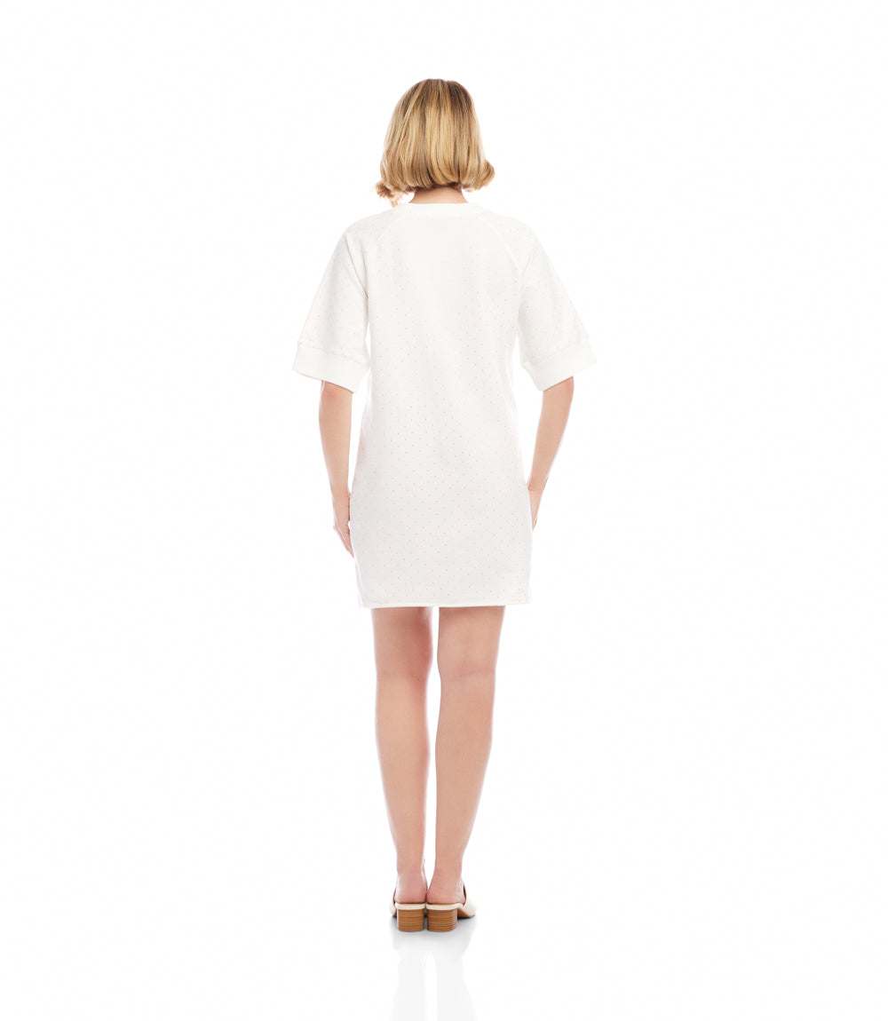 Raglan Sleeve Embellished Knit Dress