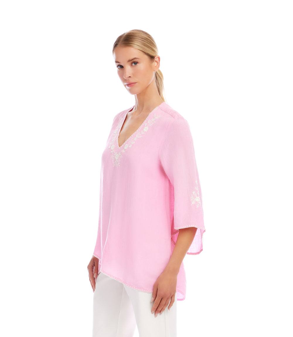 Bracelet Sleeve Embroidered Asymmetric Top