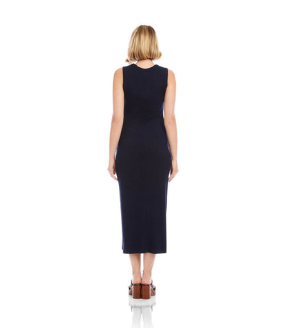 Ribbed Sleeveless Midi Column Dress