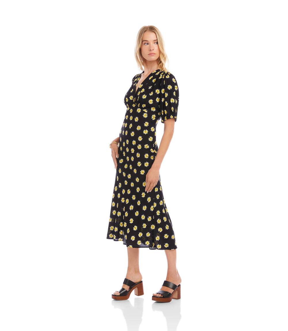 Puff Sleeve Bias Dress