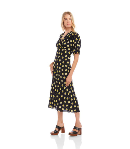 Puff Sleeve Bias Dress