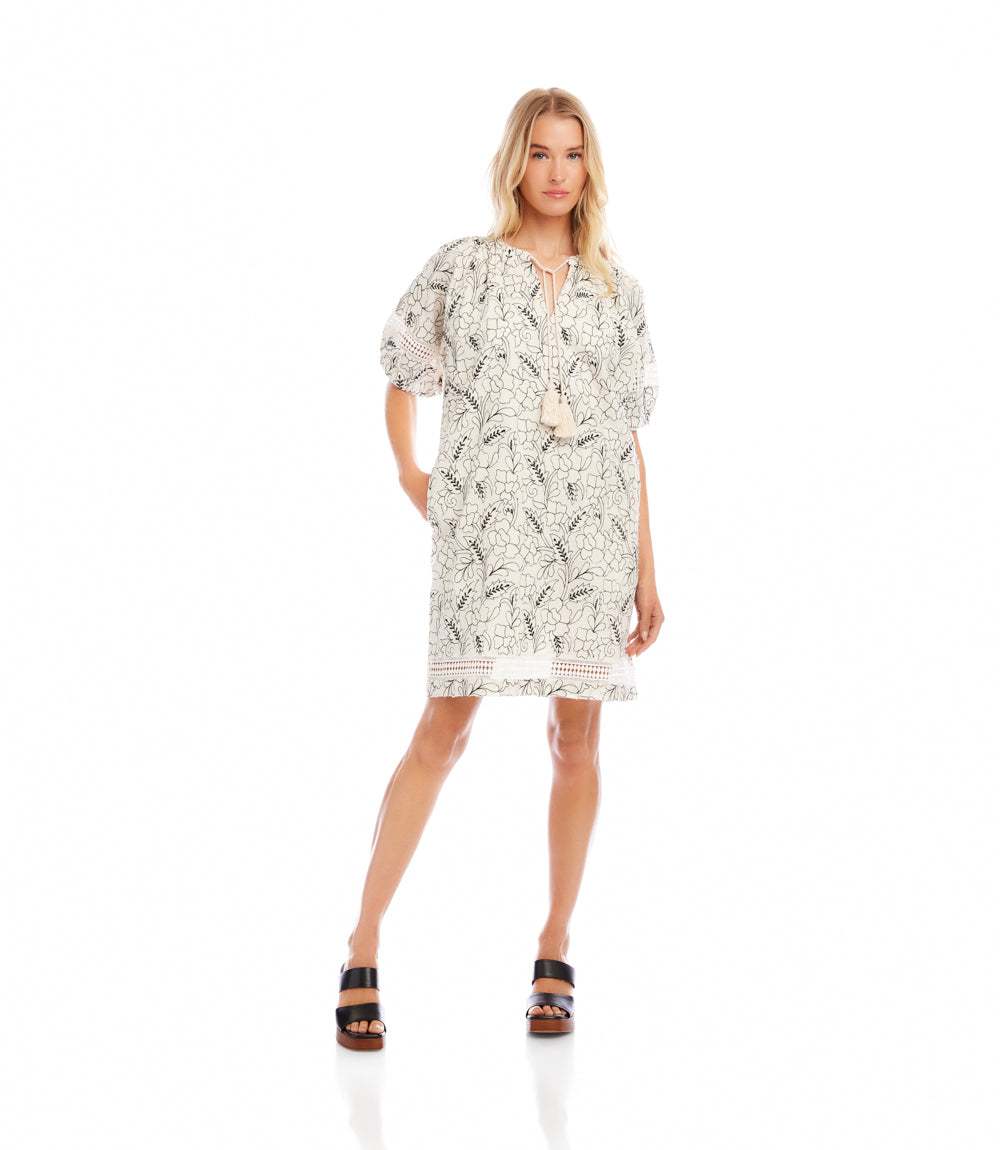 Puff Sleeve Tassel Dress