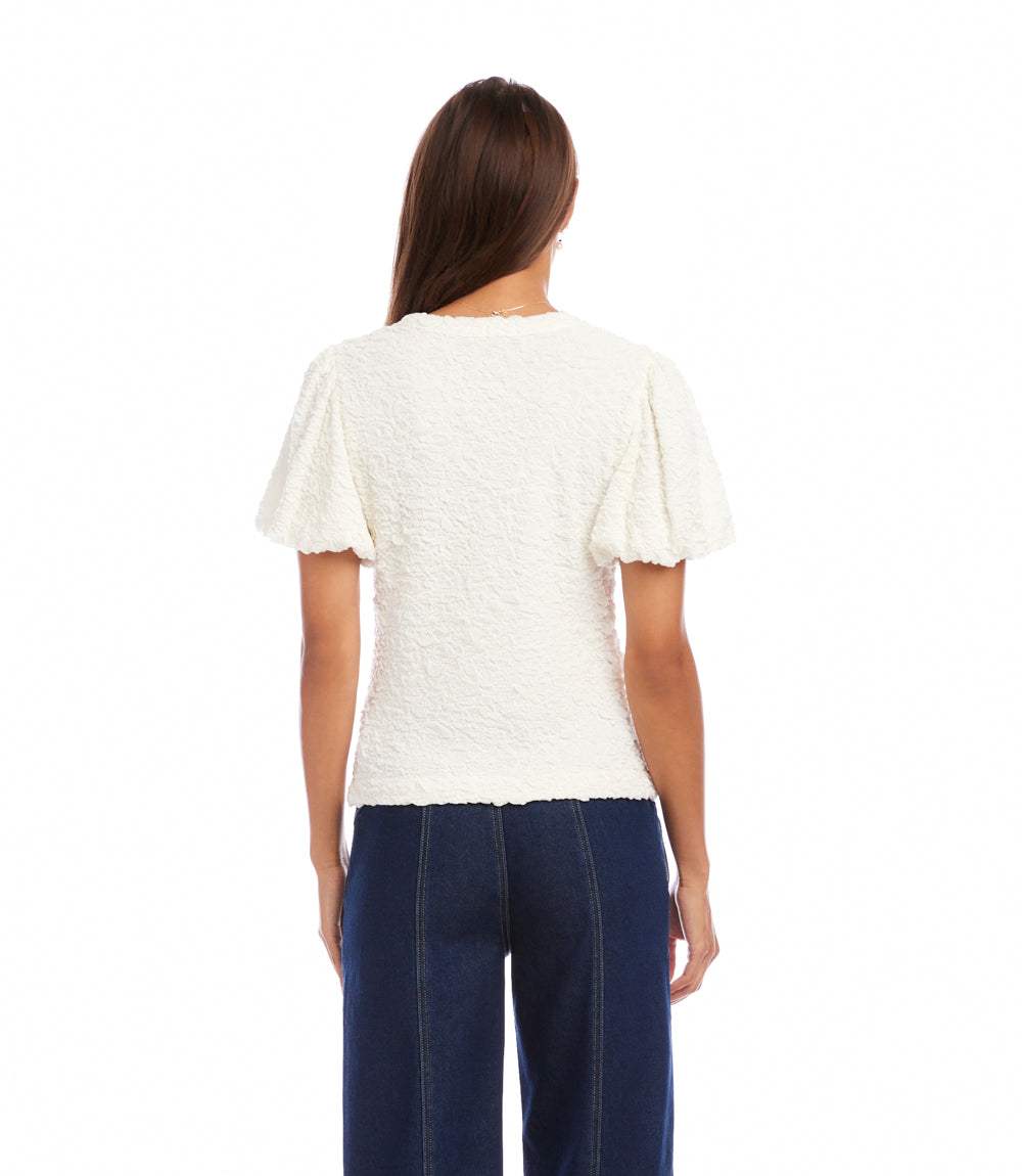 Puff Sleeve Textured Top