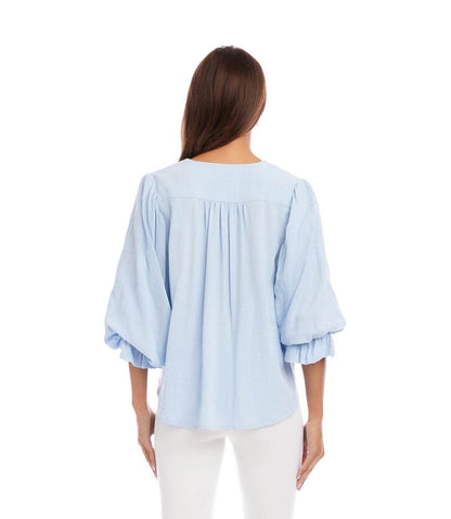Layered Sleeve Shirred Blouse