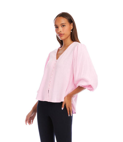 Layered Sleeve Shirred Blouse