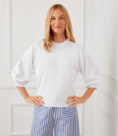 3/4 Puff Sleeve Raglan Sweater