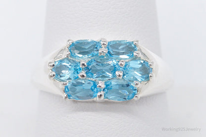 Vintage Blue Topaz Sterling Silver Ring - Size 10