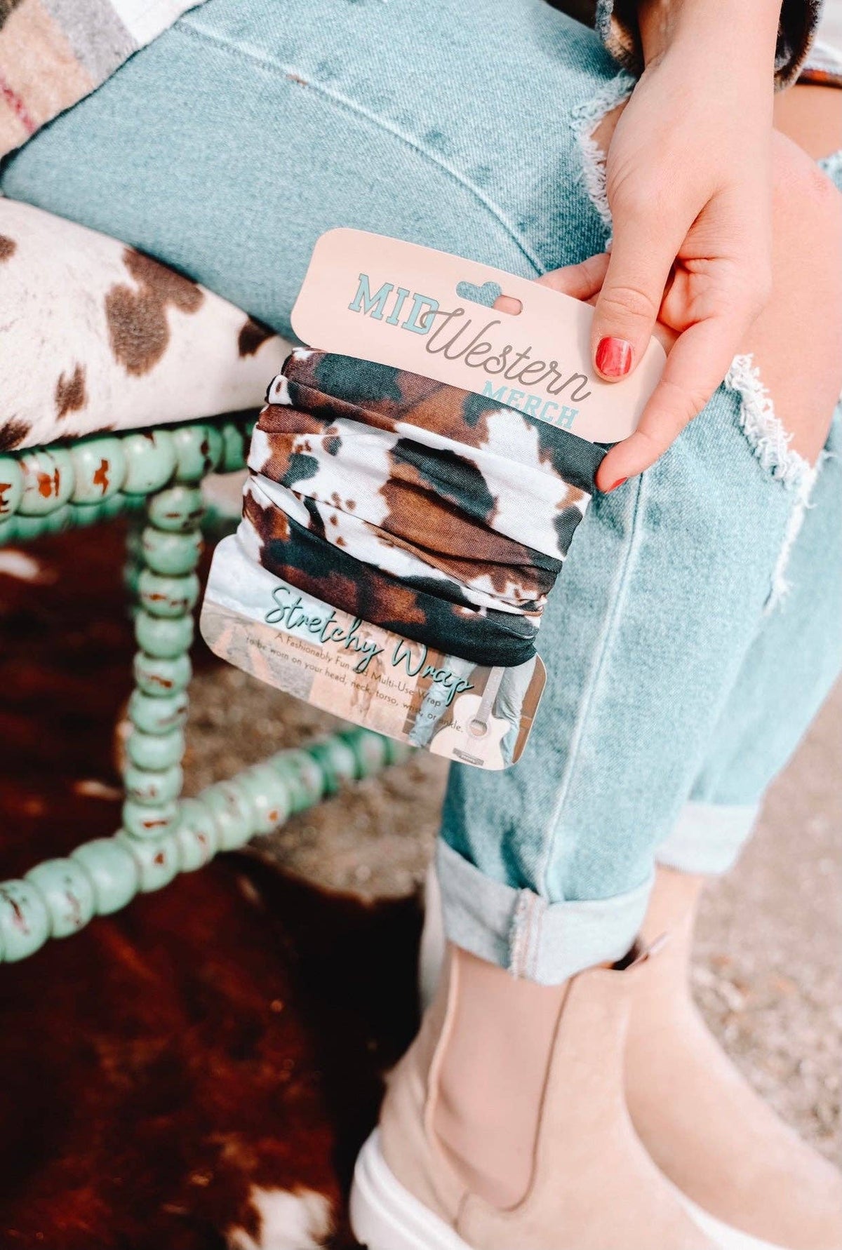 Brown Cowhide Stretchy Wrap