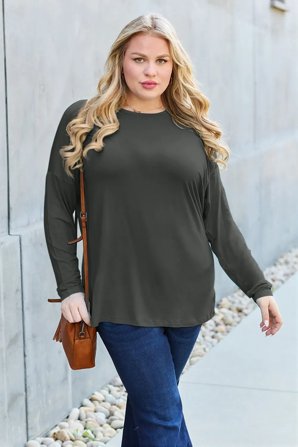 Basic Bae Full Size Relaxed Long Sleeve Tee