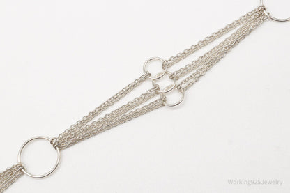 Vintage Geometric Circles Sterling Silver Bracelet