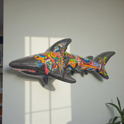 Talavera Shark Wall Sculpture | Colorful Mexican Art