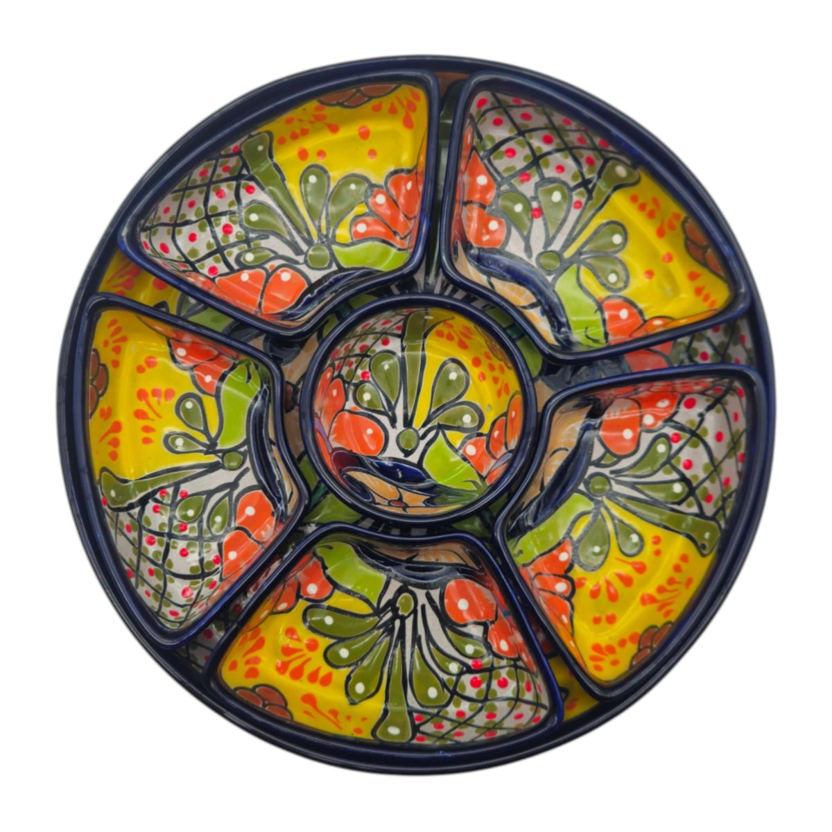 Talavera Appetizer Tray Set | Mexican Hand-Painted Pottery