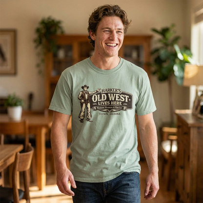 Harker's Old West Lives Here T-Shirt — Vintage Cowboy Tucson Arizona Tee