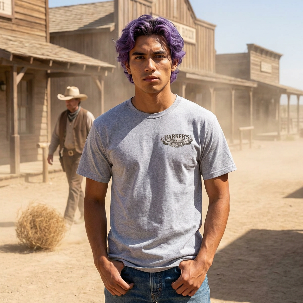 Harker's Western Museum Unisex T-Shirt — Harker's Vintage Chest Patch Style Tee