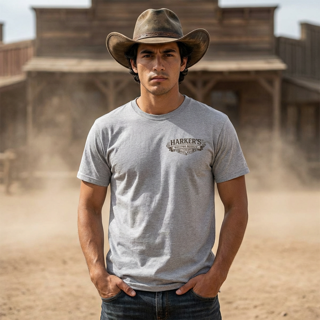 Harker's Western Museum Unisex T-Shirt — Harker's Vintage Chest Patch Style Tee