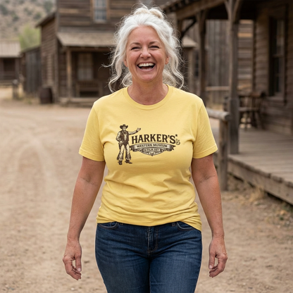 Harker's Western Unisex Tee — Vintage Cowboy Graphic T-Shirt