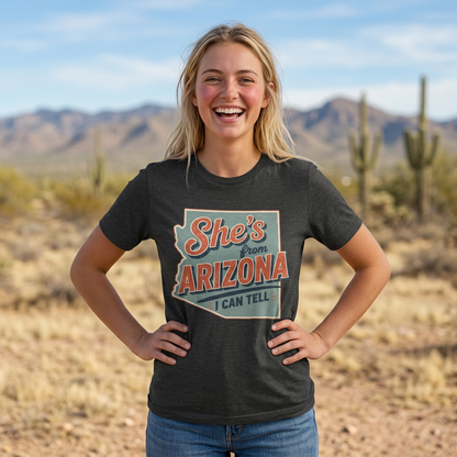 She's From Arizona I Can Tell Cowgirl T-Shirt -  Western Tee