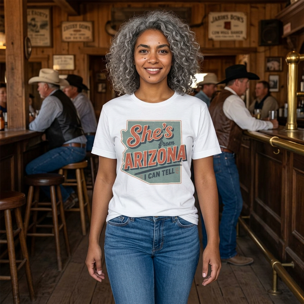 She's From Arizona I Can Tell Cowgirl T-Shirt -  Western Tee