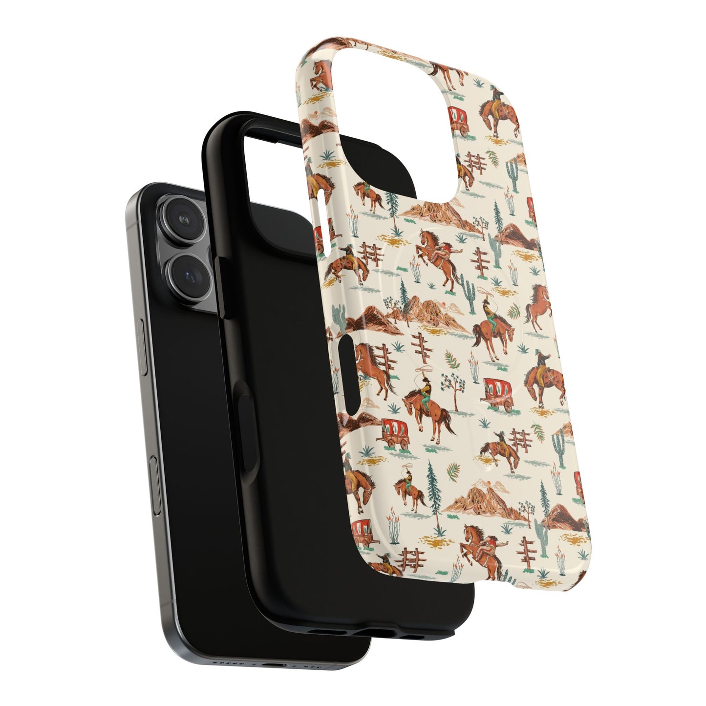 Western Cowboy Pattern Tough Magnetic Phone Case