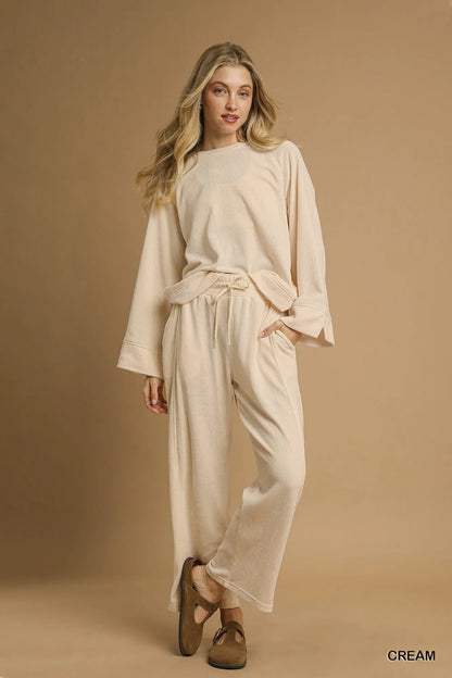 Umgee Drawstring Wide Leg Pants