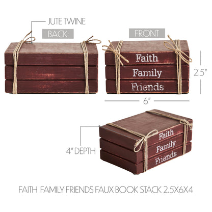 Faux Book Stack: Faith, Family & Friends